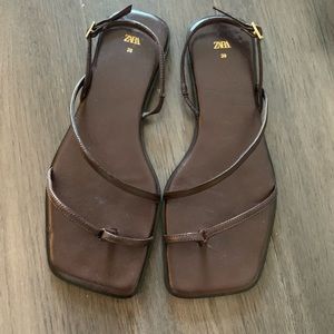 Chocolate ZARA flat sandals